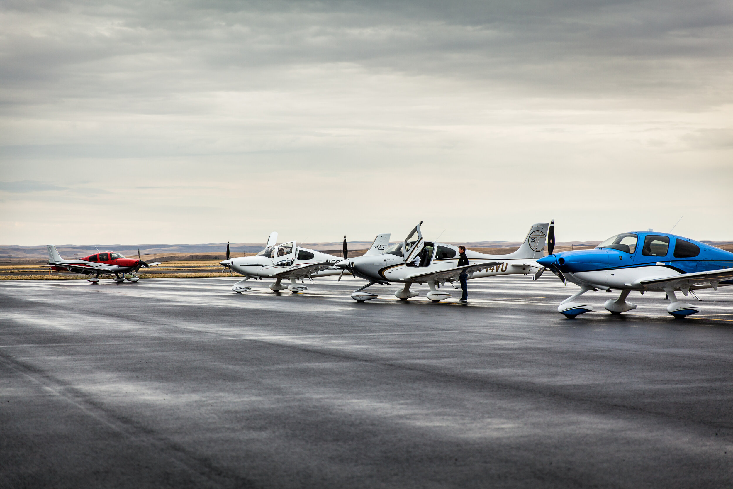 Flight school aircraft lineup