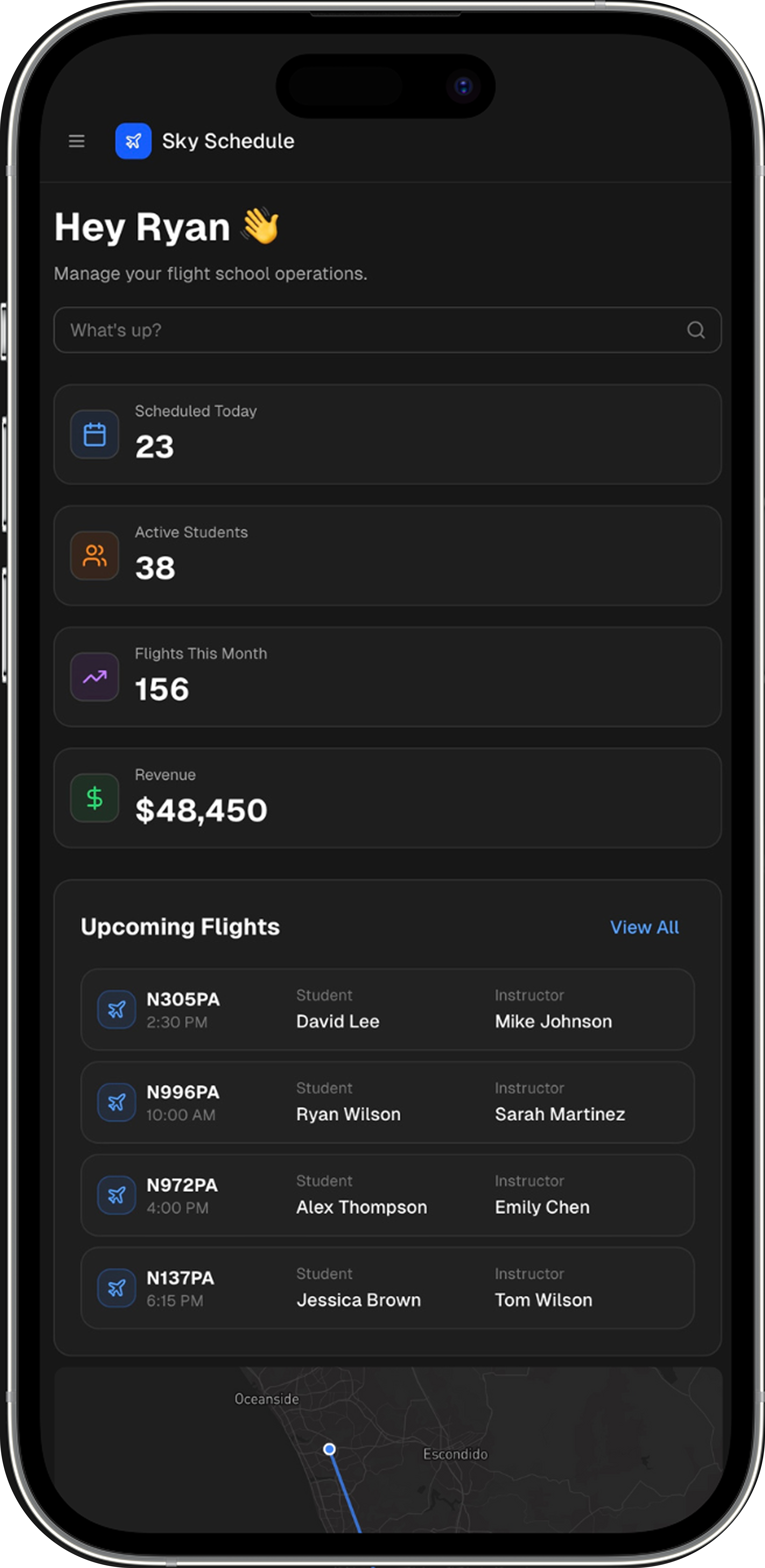 Sky Schedule mobile app on iPhone